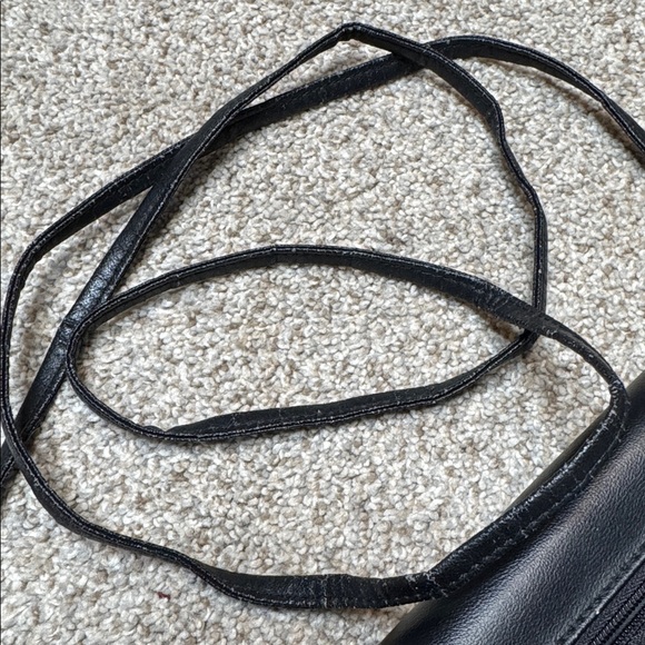 BUXTON Classic Black Leather Crossbody Purse, Wallet, With Mirror - Picture 12 of 13